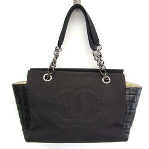 CHANEL Black Leather Tote Bag